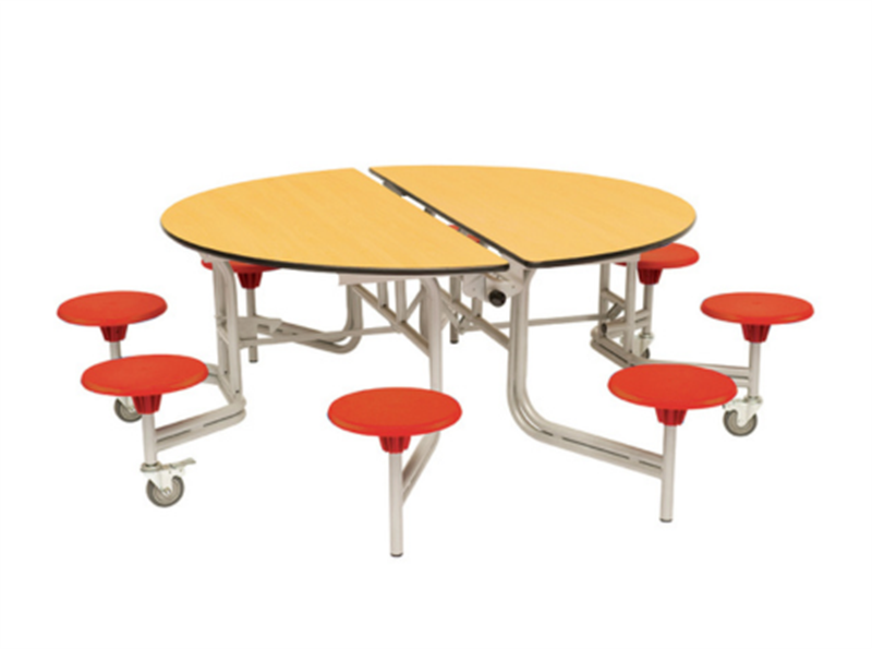 SpaceRight Eight Seat Round Mobile Folding Dining Table